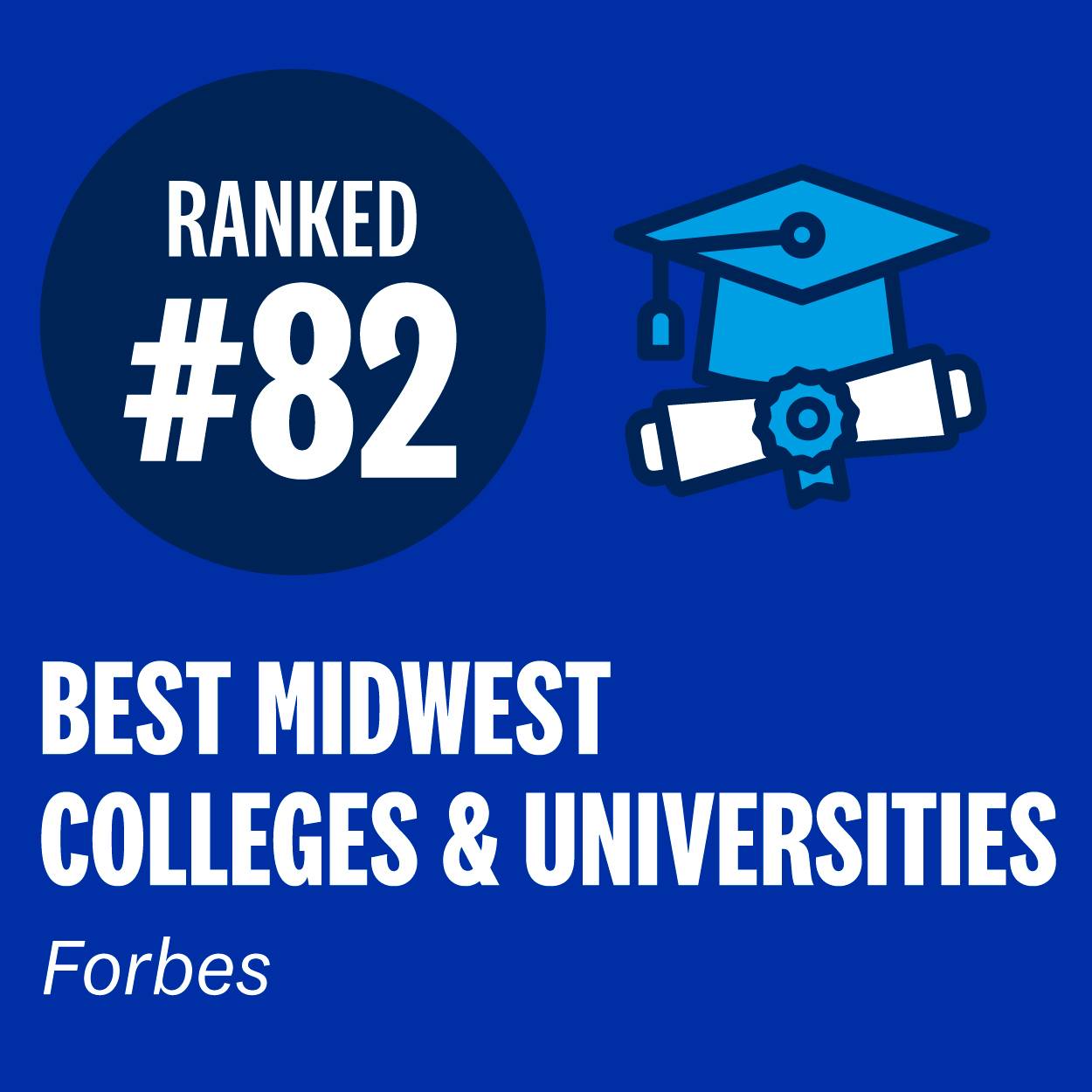 Ranked #82 in Best Midwest Colleges & Universities by Forbes